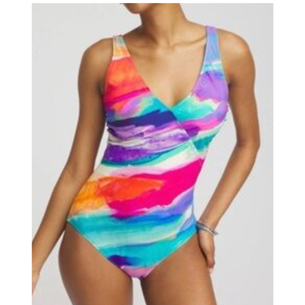 NEW GOTTEX MULTI PALMA DE MALLORCA ONE PIECE SWIMSUIT SZ 12